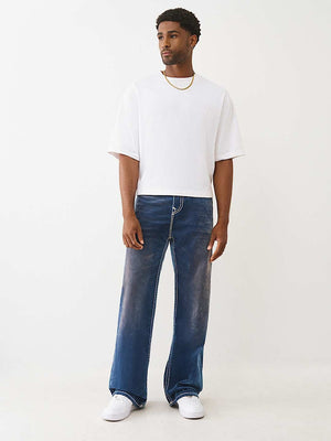 True Religion Jeans Velvet Vinny Super T Flap 34In Blue Velvet Wash