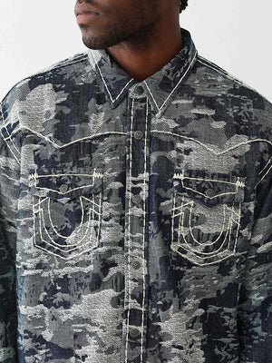 True Religion T-Shirt Jacquard Ls Wst Super Body Rinse