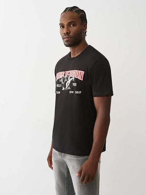 True Religion T-Shirt Ss Buddha Arch Logo Jet Black