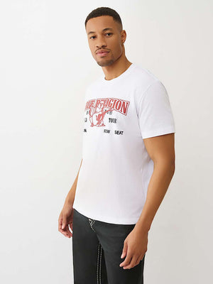 True Religion T-Shirt Ss Buddha Arch Logo Optic White