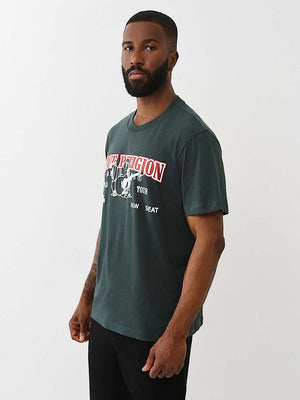 True Religion T-Shirt Ss Buddha Arch Logo Green Gables