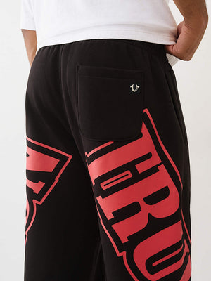 True Religion Jogger Overt Arch Logo Baggy Jet Black