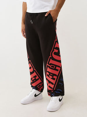 True Religion Jogger Overt Arch Logo Baggy Jet Black