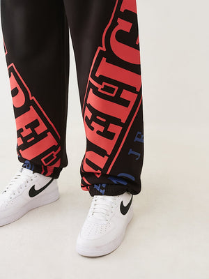 True Religion Jogger Overt Arch Logo Baggy Jet Black