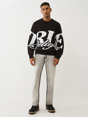 True Religion Sweater Ls Branded Crewneck Jet Black