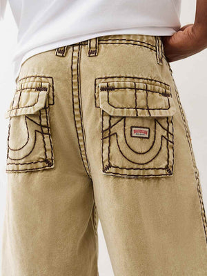 True Religion Baggy Canvas Carpenter Super T Washed Canvas Travertine