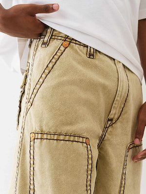 True Religion Baggy Canvas Carpenter Super T Washed Canvas Travertine
