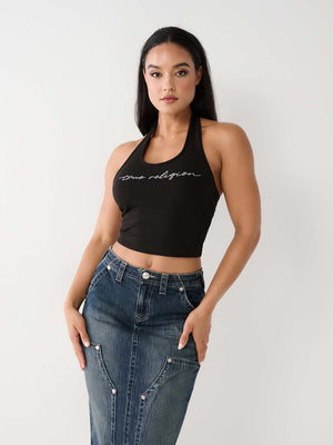 Crystal Halter Top