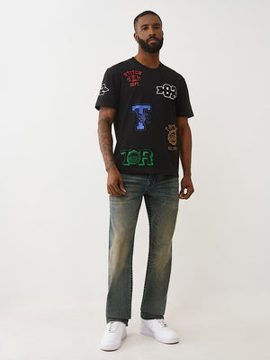True Religion Jeans Ricky Big T Flap 34In Homecourt Ash Dark Wash