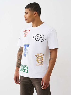 True Religion T-Shirt Ss Embroidery Uni Logo Optic White