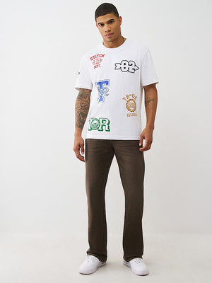 True Religion T-Shirt Ss Embroidery Uni Logo Optic White