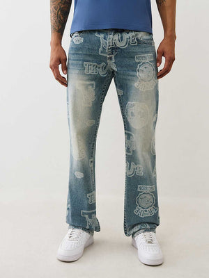 True Religion Jeans Aop Ricky Sn Flap 34In Gridiron Blue Medium Wash