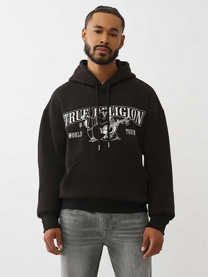 True Religion Hoodie Boxy Logo Jet Black