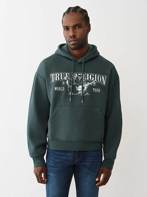 True Religion Hoodie Boxy Logo Green Gables