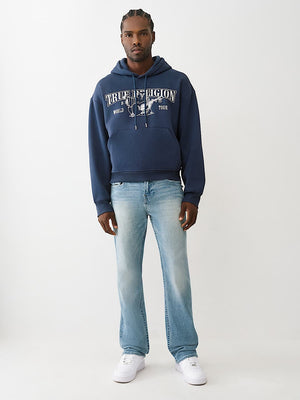 True Religion Hoodie Boxy Logo Dress Blue
