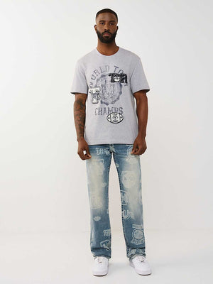 True Religion T-Shirt Ss World Tour Champs Heather Grey