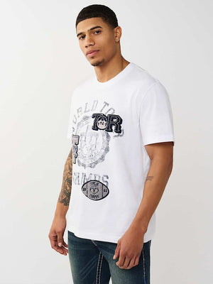 True Religion T-Shirt Ss World Tour Champs Optic White