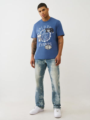 True Religion T-Shirt Ss World Tour Champs Vintage Navy