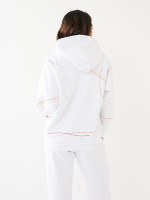 True Religion Printed Big T Hoodie Optic White