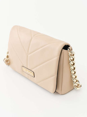 True Religion Crossbody Bag Quilted Logo Beige