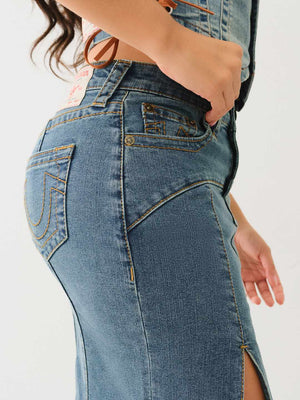 True Religion Vintage Slit Skirt Denim Maxi Ophelia