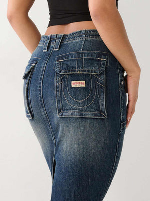 Utility Midi Denim Skirt