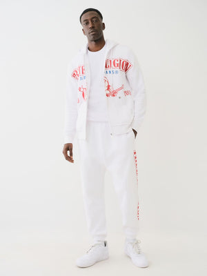 True Religion Raw Exaggerated Track Pants Icon Optic White