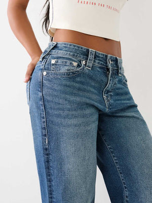 True Religion Jean Ladies Bobbi Baggy Jean Dark Wash