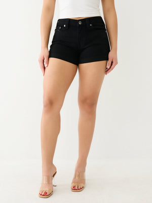 True Religion Jennie Mr Curvy Rolled Short 2Sb Black Rinse