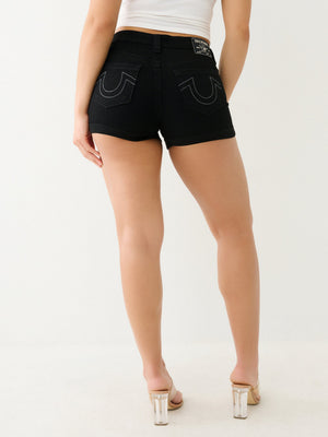 True Religion Jennie Mr Curvy Rolled Short 2Sb Black Rinse