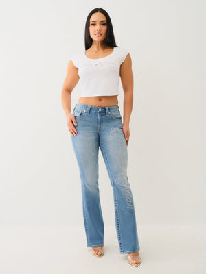 True Religion Lace Cap Scoop Neck Tee Optic White