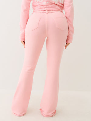True Religion Raw Edge Big T Boot Track Pant Candy Pink