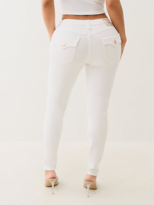 True Religion Jennie Mr Curvy Skinny Flap Optic White