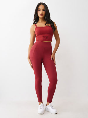 True Religion Leggings Truly Snatched Biking Red