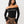 True Religion Crew Off The Shoulder Rib Top Jet Black