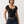 True Religion Half Zip Cap Sleeve Rib Top Jet Black