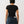 True Religion Half Zip Cap Sleeve Rib Top Jet Black