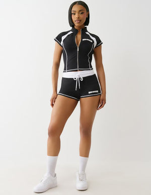 True Religion French Terry Ss Zip Up Jkt Black / White