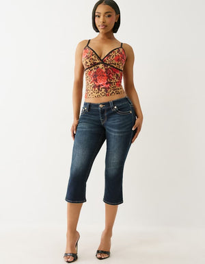True Religion Leopard Tr Contrast Cami Top Floral Leopard