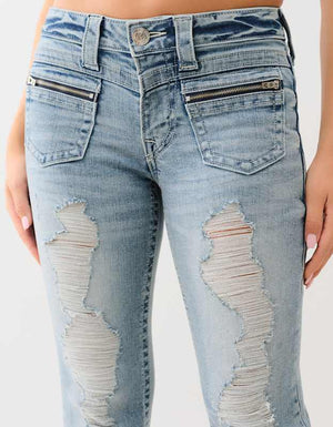 True Religion Front Zip Pkt Becca Mr Bootcut Polar Frost