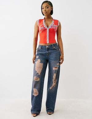 True Religion Relaxed Straight Mr Flap Breeze Aqua