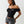True Religion Lettuce Hem Off Shoulder Top Jet Black