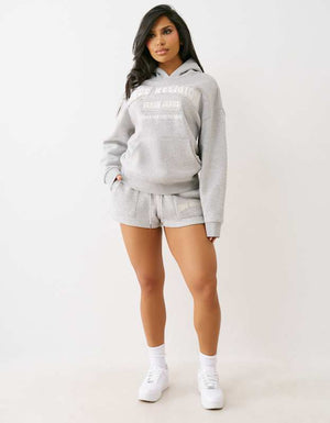 True Religion Patched Lounge Shorts Heather Grey
