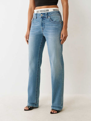 True Religion  Elastic Ricki Relaxed St Flap Beach Fire