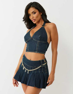 True Religion Denim Hs Halter Top Indigo Twilight