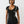 True Religion Rib Cap Sleeve V Neck Top Jet Black