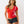 True Religion Rib Cap Sleeve V Neck Top Flame Scarlet