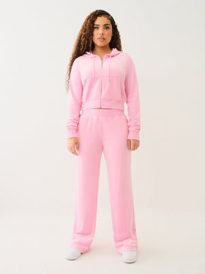 True Religion Velour Crystl Hs Straight Leg Prism Pink