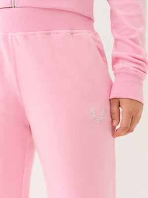 True Religion Velour Crystl Hs Straight Leg Prism Pink