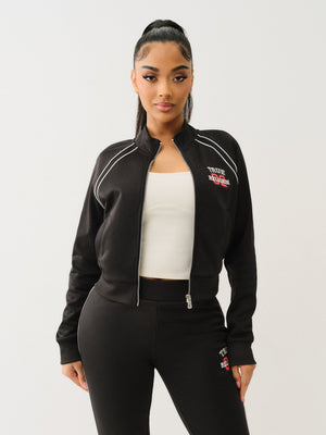 True Religion Sporty Shrunken Track Jkt Jet Black